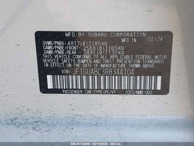 JF1GUABC3R8344104 Subaru Impreza Base 5-door