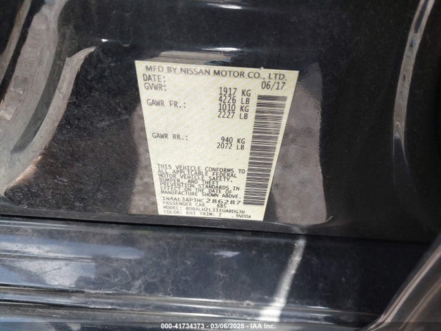 1N4AL3AP3HC286287 Nissan Altima 2.5 Sr