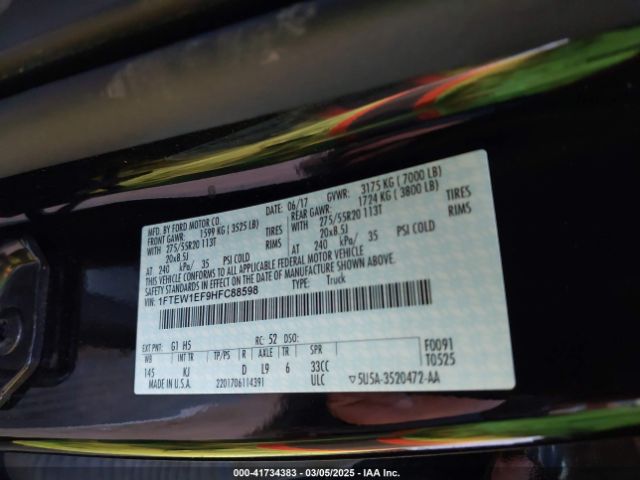 1FTEW1EF9HFC88598 Ford F-150 King Ranch