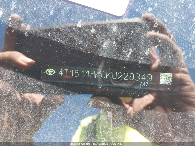 4T1B11HK0KU229349 Toyota CAMRY SE