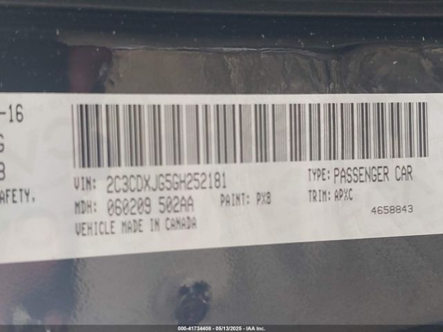 2C3CDXJG5GH252181 Dodge Charger Sxt