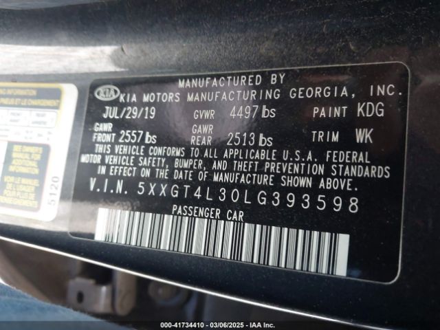 5XXGT4L30LG393598 KIA Optima Lx