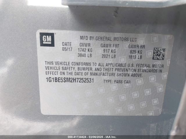 2017 CHEVROLET CRUZE 1G1BE5SM2H7252531 Photo 8