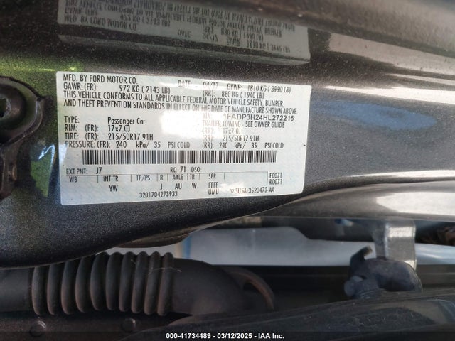 Ford 2.0l gdi 2017 1FADP3H24HL272216 Image 9