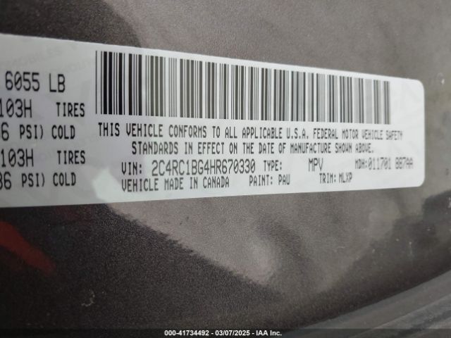 2017 CHRYSLER PACIFICA 2C4RC1BG4HR670330 Photo 8