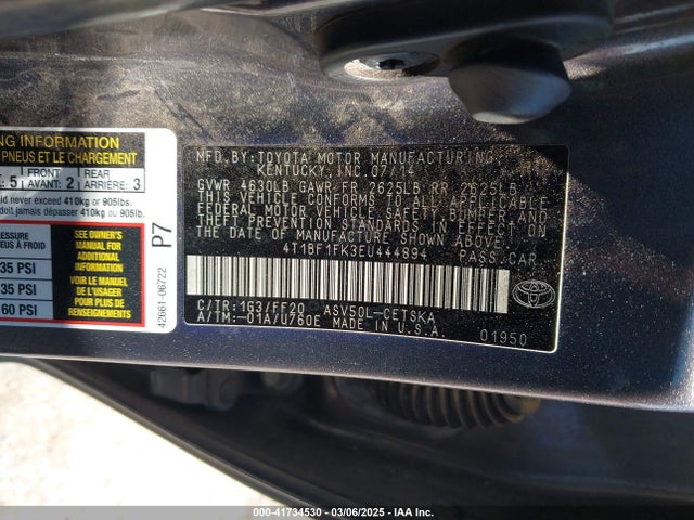 Toyota CAMRY SE 2014 4T1BF1FK3EU444894 Image 9