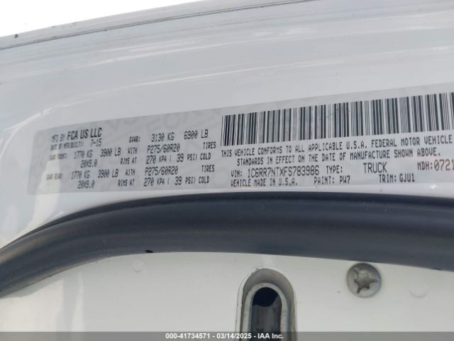 1C6RR7NTXFS783986 RAM 1500 Laramie