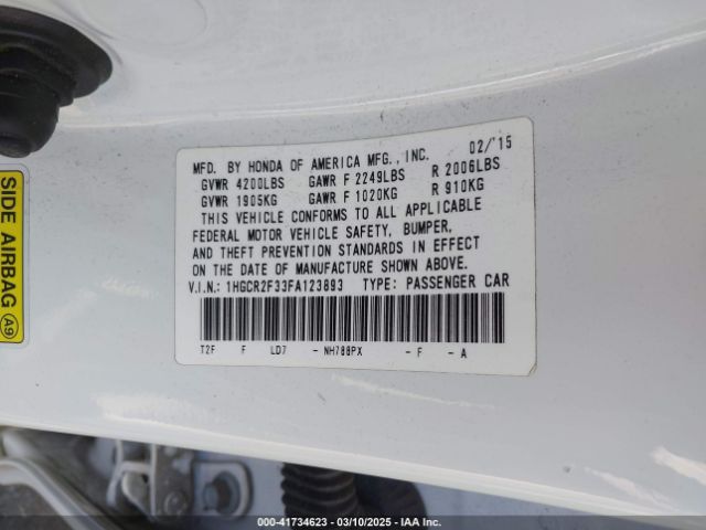 1HGCR2F33FA123893 Honda ACCORD LX