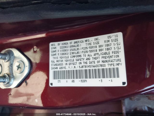 2010 ACURA RDX 5J8TB1H57AA007800 Photo 8