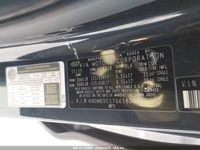 KNDMB5C17G6180064 KIA SEDONA LX