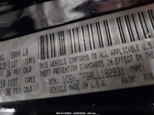 2020 JEEP GLADIATOR 1C6HJTFG0LL182931 Photo 8