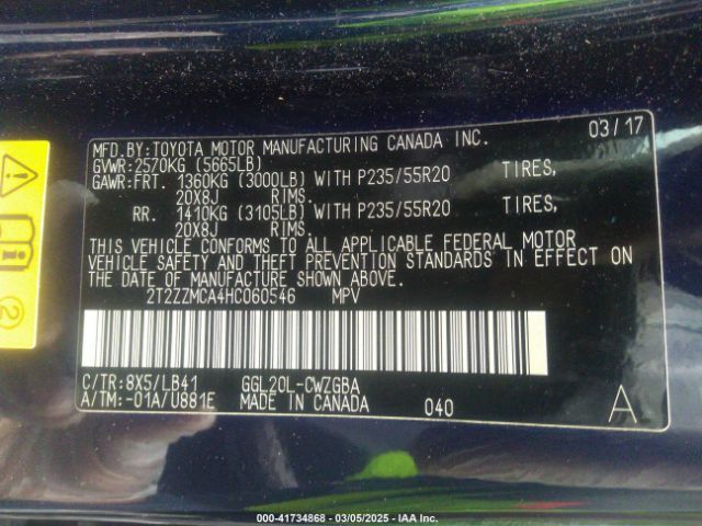 2T2ZZMCA4HC060546 Lexus RX 350
