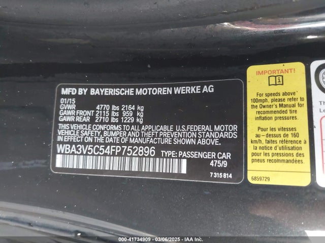 BMW 2015 2015 WBA3V5C54FP752896 Image 9