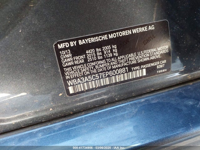 Продаж на аукціоні авто 2014 Bmw 328i, vin: WBA3A5C57EP600881, номер лоту: 41734956