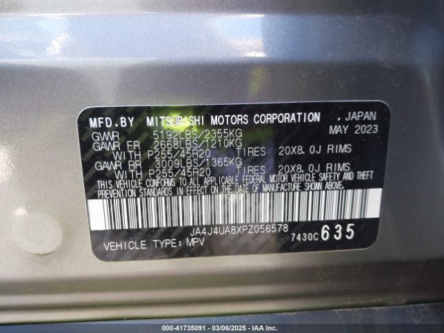 JA4J4UA8XPZ056578 Mitsubishi Outlander Se 2.5 S-awc