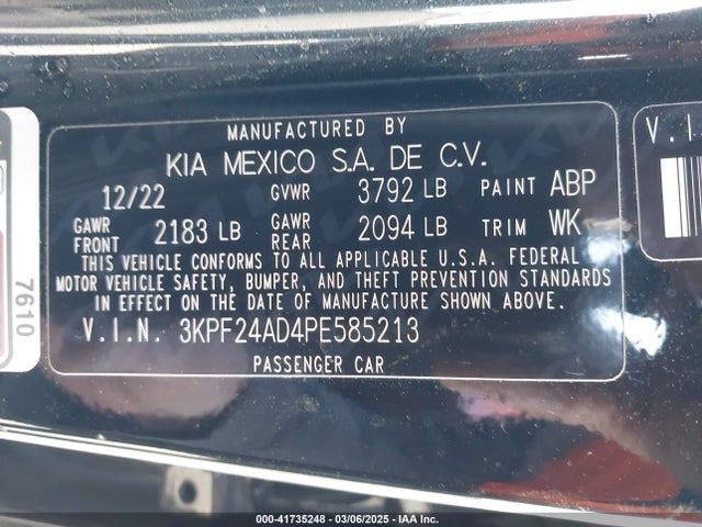 KIA Forte Lxs 2023 3KPF24AD4PE585213 Image 9