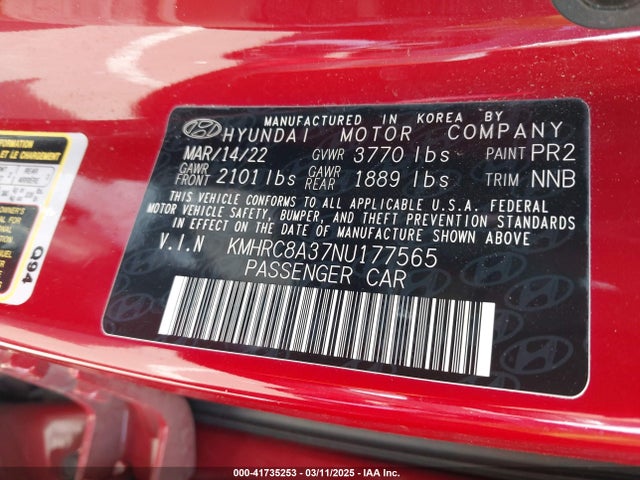 KMHRC8A37NU177565 Hyundai Venue Limited