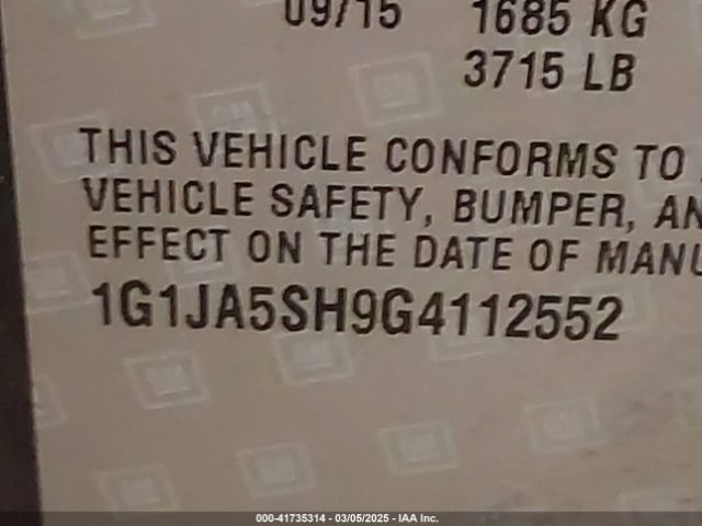 1G1JA5SH9G4112552 Chevrolet Sonic Ls Auto