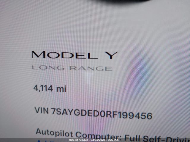 7SAYGDED0RF199456 Tesla Model Y Long Range Dual Motor All-wheel Drive/rwd