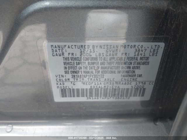 3N1AB7AP1FY382172 Nissan SENTRA SR