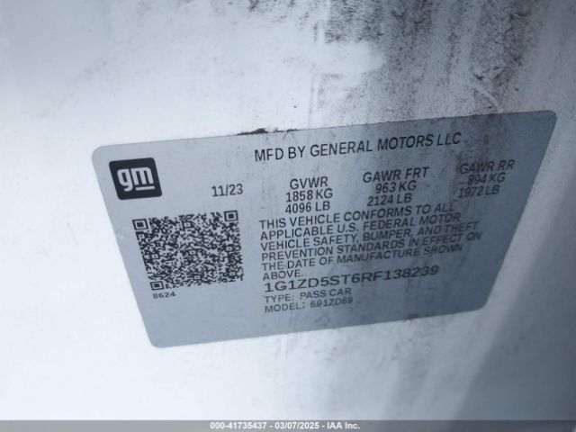 1G1ZD5ST6RF138239 Chevrolet Malibu Fwd 1lt