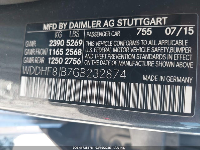 WDDHF8JB7GB232874 Mercedes-Benz E 350 4matic