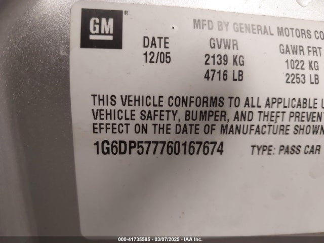 2006 CADILLAC CTS 1G6DP577760167674 Photo 8