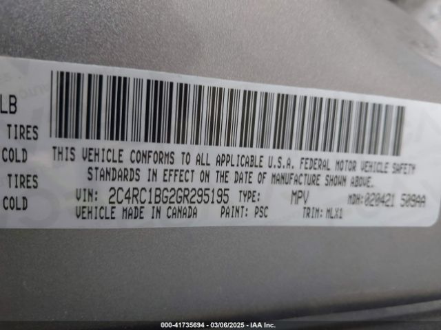 2016 CHRYSLER TOWN & COUNTRY 2C4RC1BG2GR295195 Photo 8