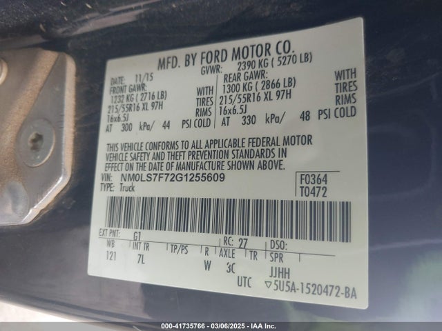Ford Transit Connect Xlt 2016 NM0LS7F72G1255609 Image 9
