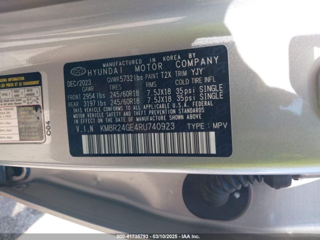 KM8R24GE4RU740923 Hyundai Palisade Sel