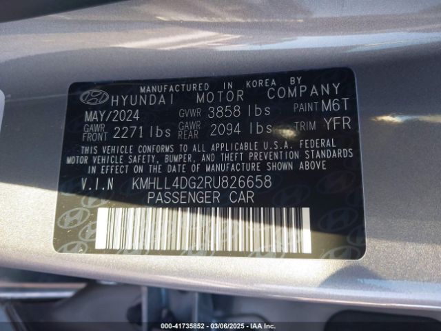 KMHLL4DG2RU826658 Hyundai ELANTRA SE