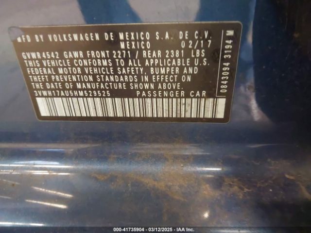 3VWH17AU5HM529525 Volkswagen Golf Alltrack Tsi S/tsi Se/tsi Sel