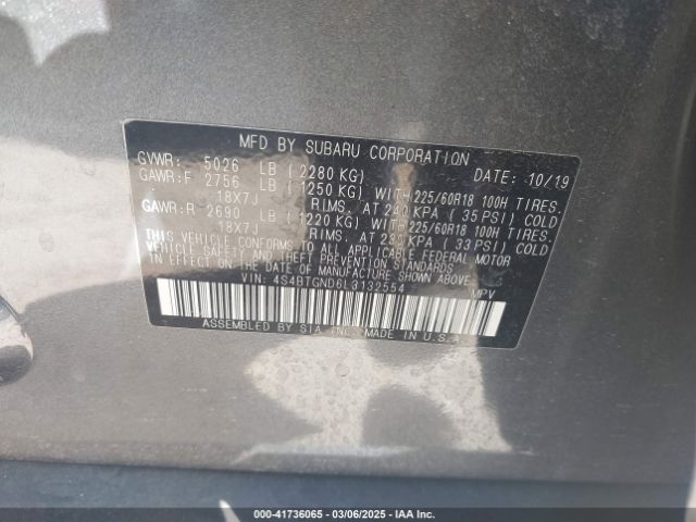 4S4BTGND6L3132554 Subaru Outback Limited Xt