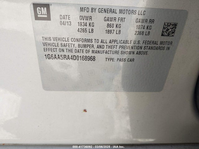 2013 CADILLAC ATS 1G6AA5RA4D0168968 Photo 8