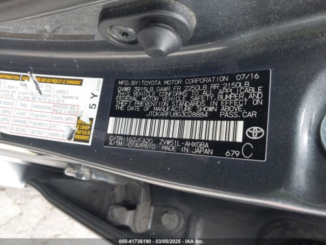 JTDKARFU8G3028884 Toyota Prius Three