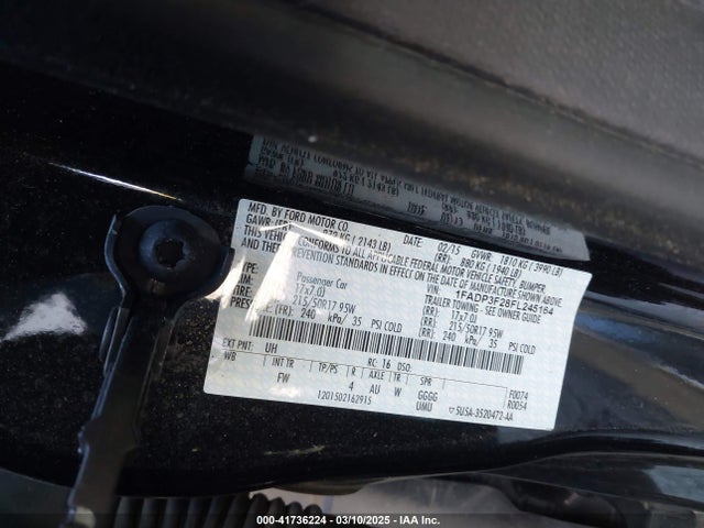 Ford FOCUS SE 2015 1FADP3F28FL245164 Image 9