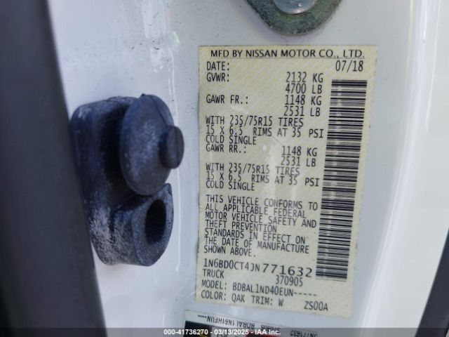 1N6BD0CT4JN771632 Nissan FRONTIER S