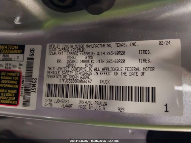 5TFJC5DB0RX066167 Toyota Tundra Hybrid Limited 4wd