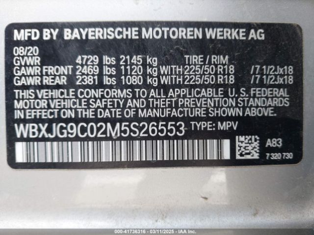 WBXJG9C02M5S26553 BMW X1 Xdrive28i