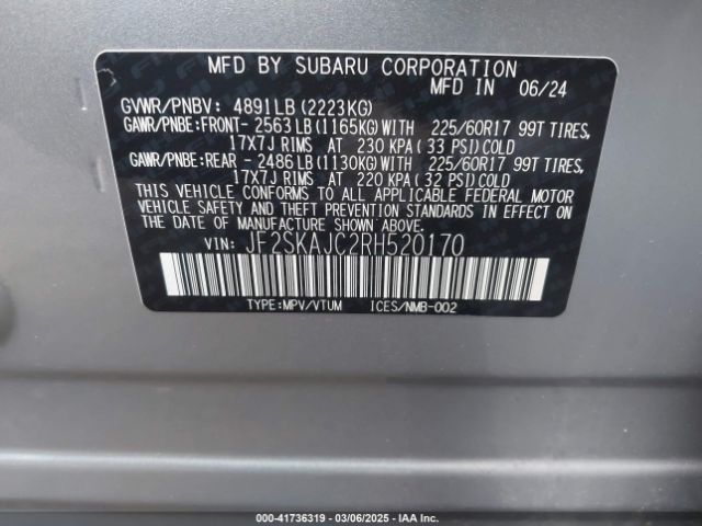 2024 SUBARU FORESTER JF2SKAJC2RH520170 Photo 8