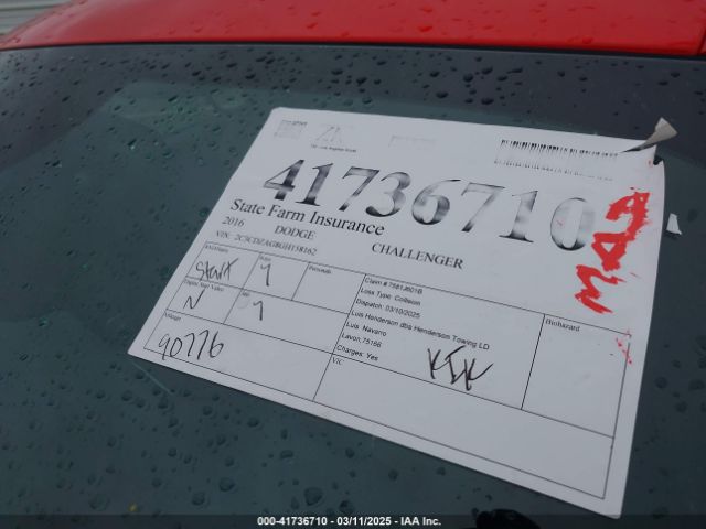 2C3CDZAG8GH158162 Dodge Challenger Sxt