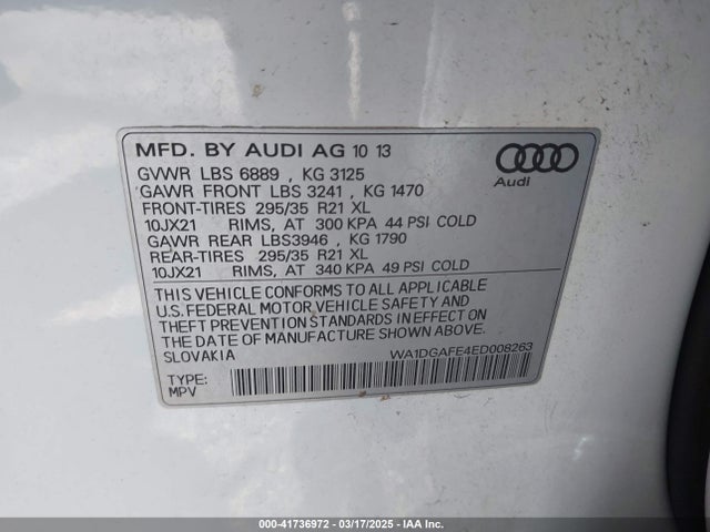 2014 AUDI Q7 WA1DGAFE4ED008263 Photo 8