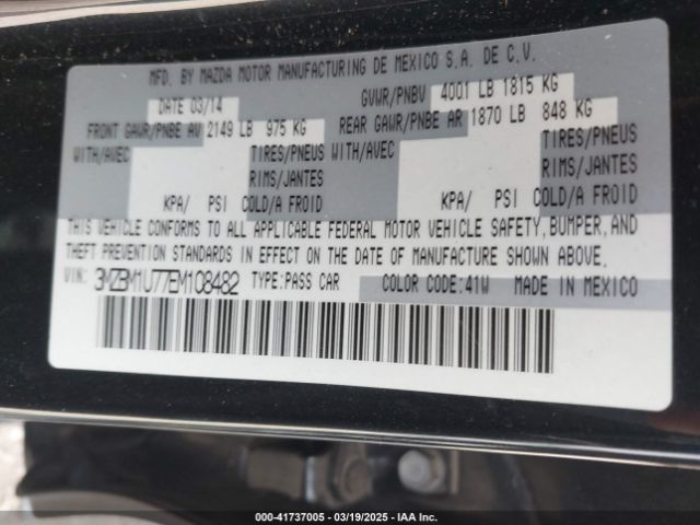 3MZBM1U77EM108482 Mazda Mazda3 I Sport