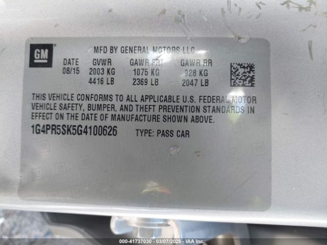1G4PR5SK5G4100626 Buick Verano Convenience Group