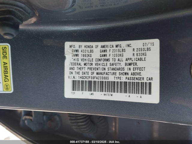 1HGCR2F56FA235685 Honda Accord Sport