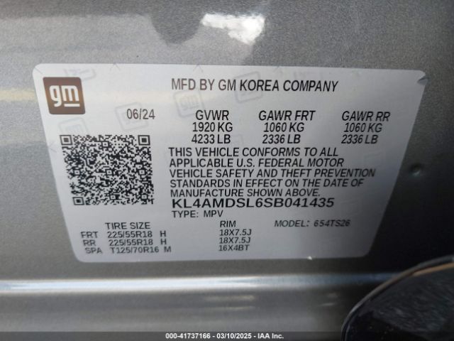 KL4AMDSL6SB041435 Buick Encore Gx Sport Touring Fwd
