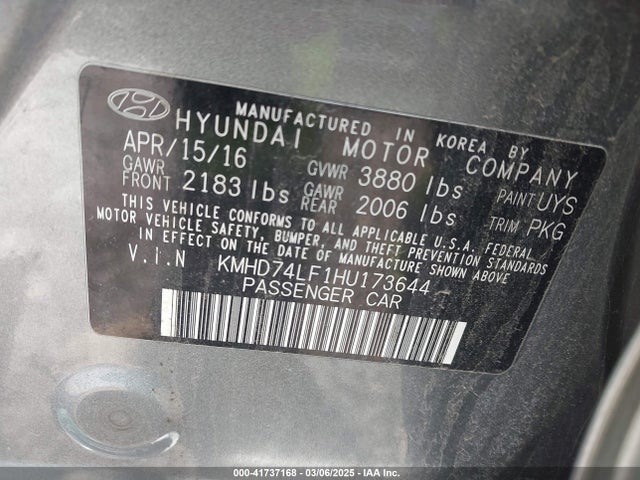 Hyundai ELANTRA SE 2017 KMHD74LF1HU173644 Image 9