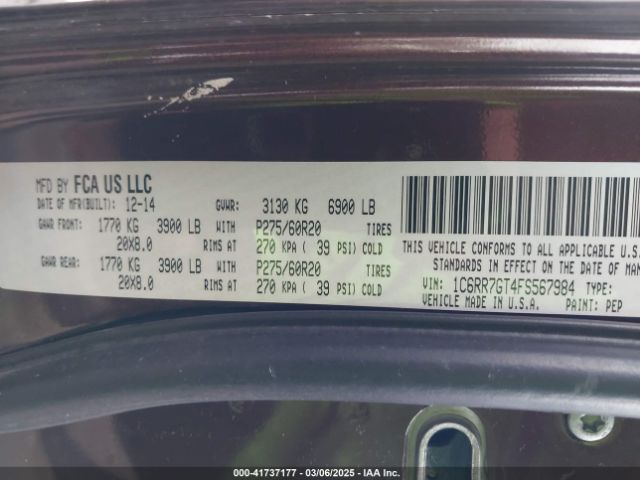 1C6RR7GT4FS567984 RAM 1500 Big Horn