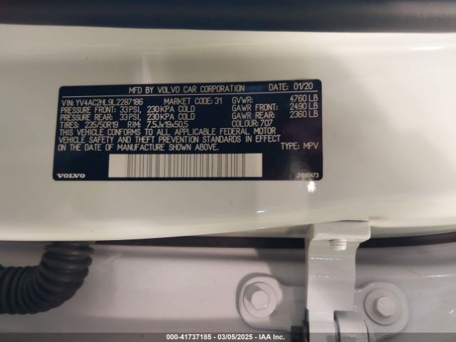 2020 VOLVO XC40 YV4AC2HL9L2287186 Photo 8