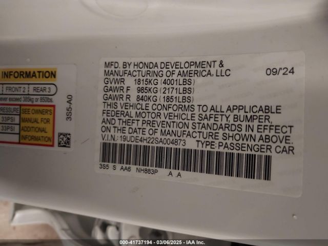 19UDE4H22SA004873 Acura Integra